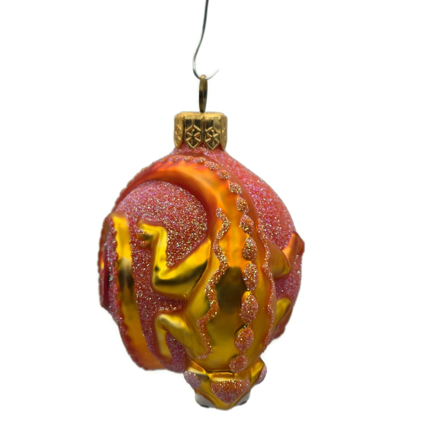 Patricia Breen Once Again for James Orange Yellow Lizard Christmas Tree Ornament