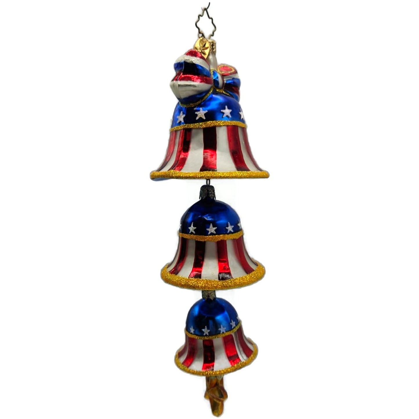 Christopher Radko Freedom Ring Forever Patriotic Bells Christmas Ornament 020606