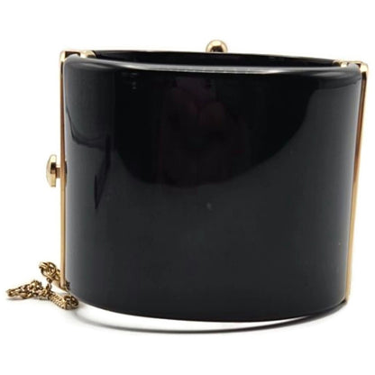 Co Co Chanel Paris Dallas Sheriff Star A A86470 Wide Cuff Black Gold Bracelet