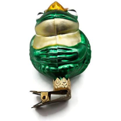 Patricia Breen Frog Prince Green Gold Crown Clip On Christmas Ornament
