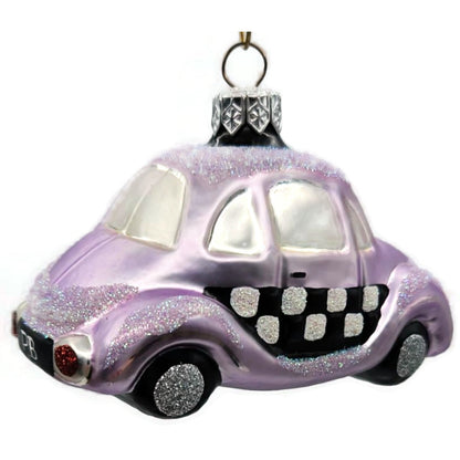 Patricia Breen Little Yellow Taxi Lavender Glitter Hood Christmas Ornament 9631