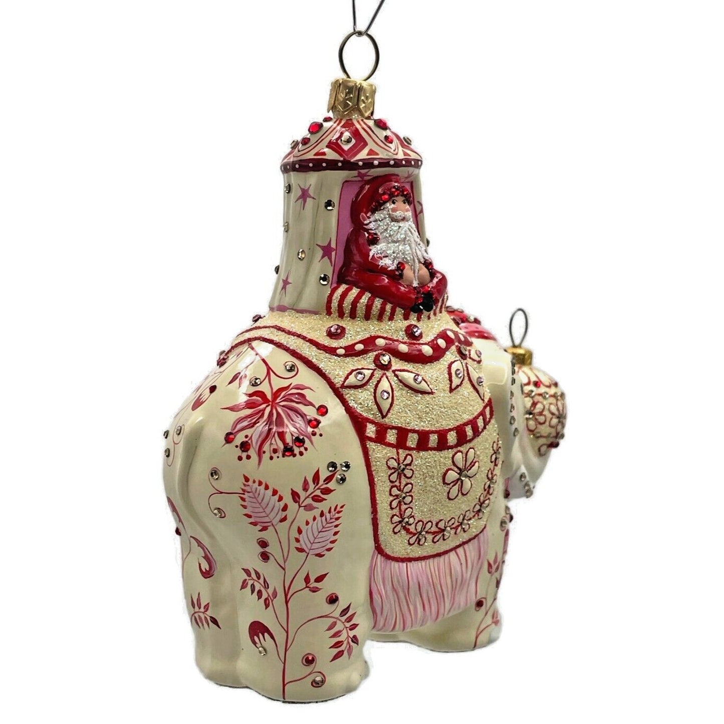Patricia Breen Majestic Santa Chinoiserie Red Elephant Christmas Tree Ornament