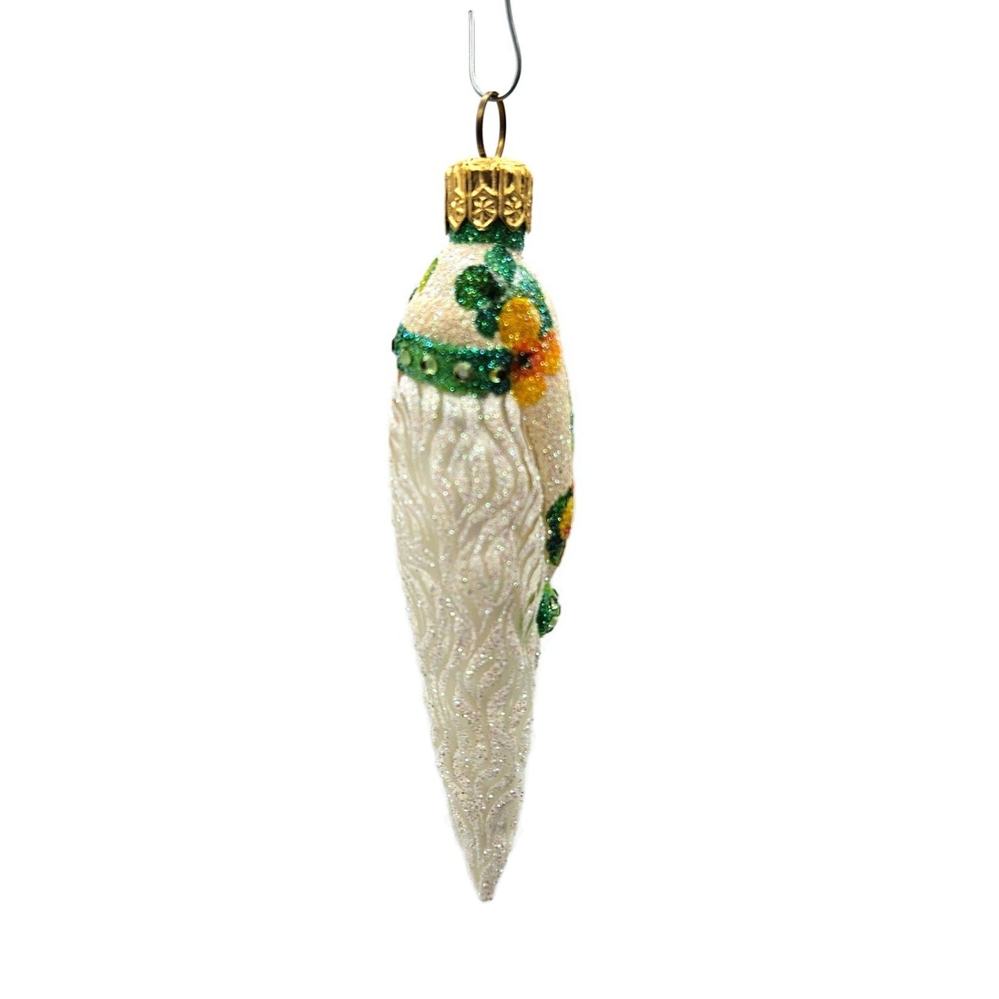 Patricia Breen Stocking Cap Santa Head Nasturtium Spring Christmas Tree Ornament
