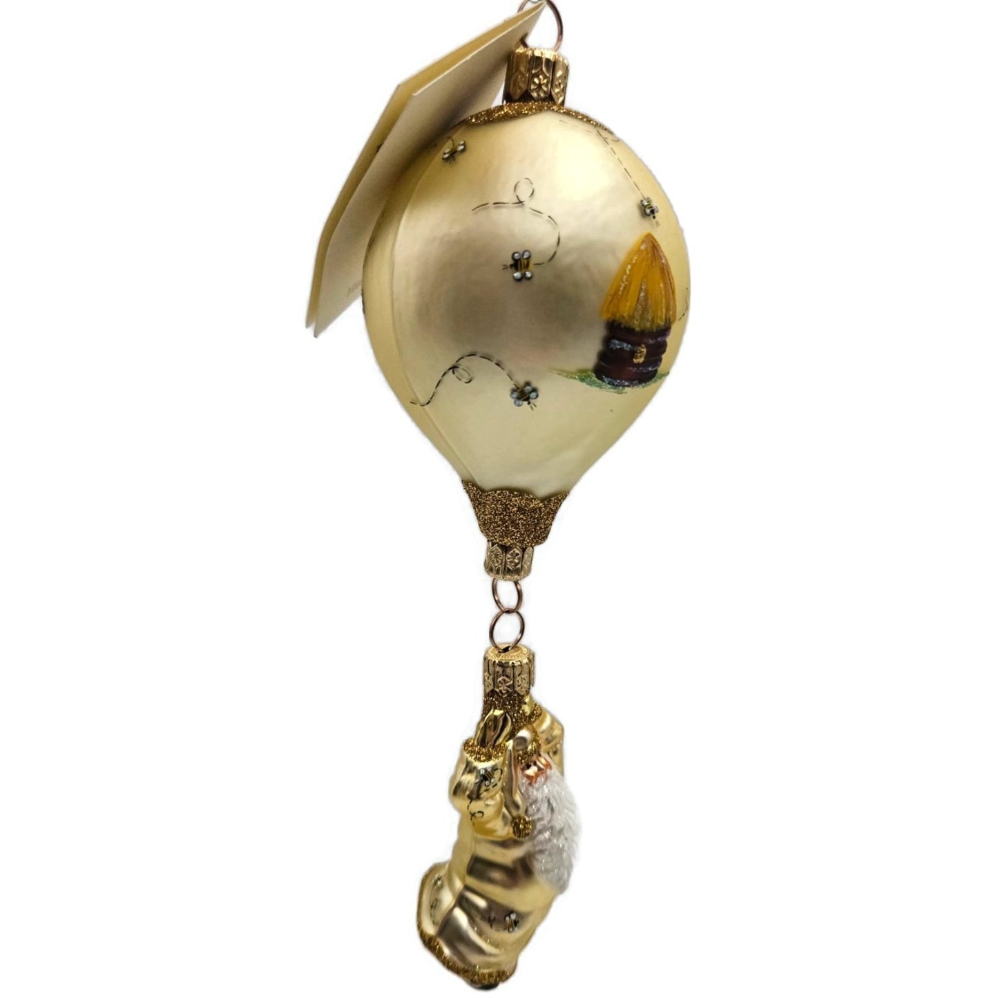 Patricia Breen Into the Blue Bees Gold Balloon Spring Christmas Tree Ornament