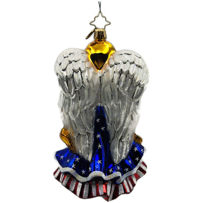 Christopher Radko Freedom Wings Patriotic Angel Christmas Tree Ornament 1016462