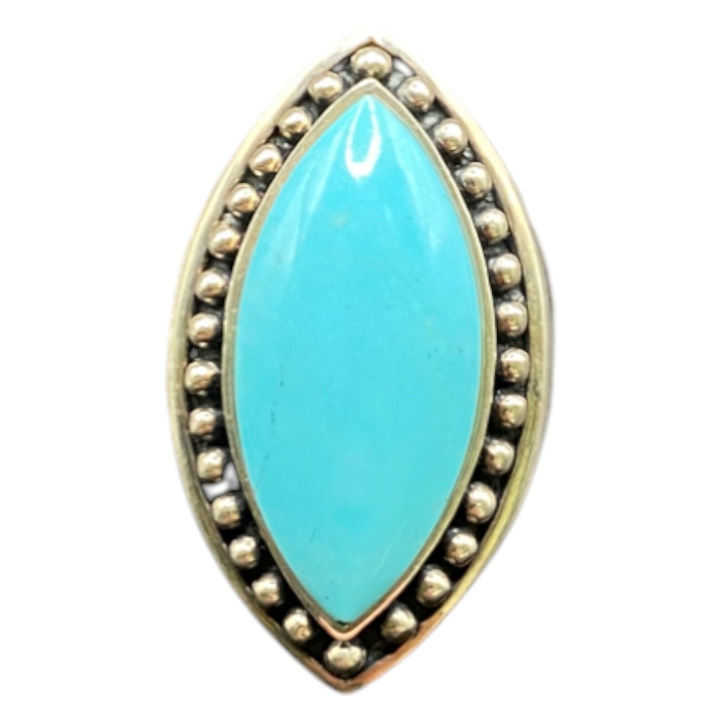 925 Sterling Silver Ring Blue Turquoise Marquise Gemstone Made in Thailand 8