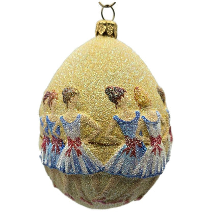 Patricia Breen Nine Ladies Dancing Yellow Blue Egg Christmas Tree Ornament