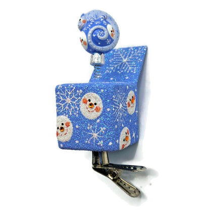 Patricia Breen Pop Goes the Chameleon Snow Faces Clip On Christmas Ornament 2782