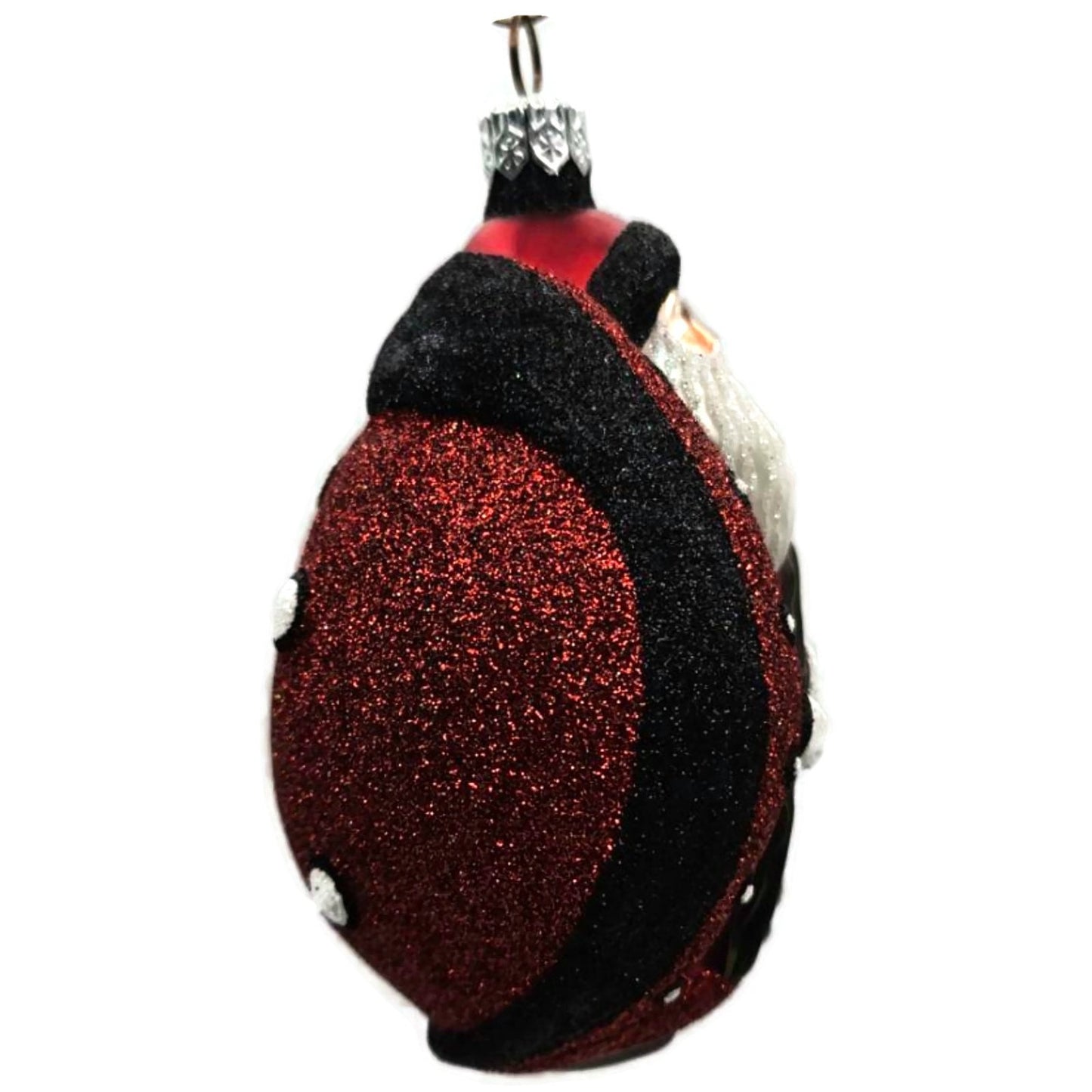 Patricia Breen Ladybug Santa Red Black Glittered Spring Christmas Tree Ornament