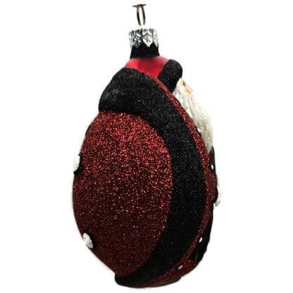 Patricia Breen Ladybug Santa Red Black Glittered Spring Christmas Tree Ornament