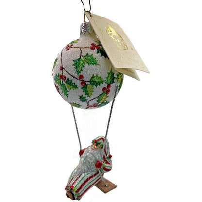 Patricia Breen Ornament Swing Time Holly Santa Claus Stripe Christmas Tree Decor