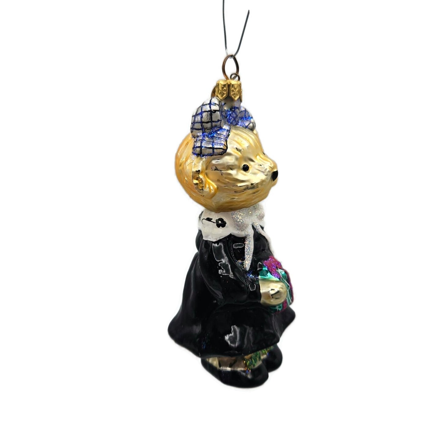 Christopher Radko Petite Portrait in Black White Muffy Holiday Ornament 00NAB06