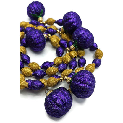 Patricia Breen Pumpkin Garland Purple Gold Glitter Halloween Christmas Ornament