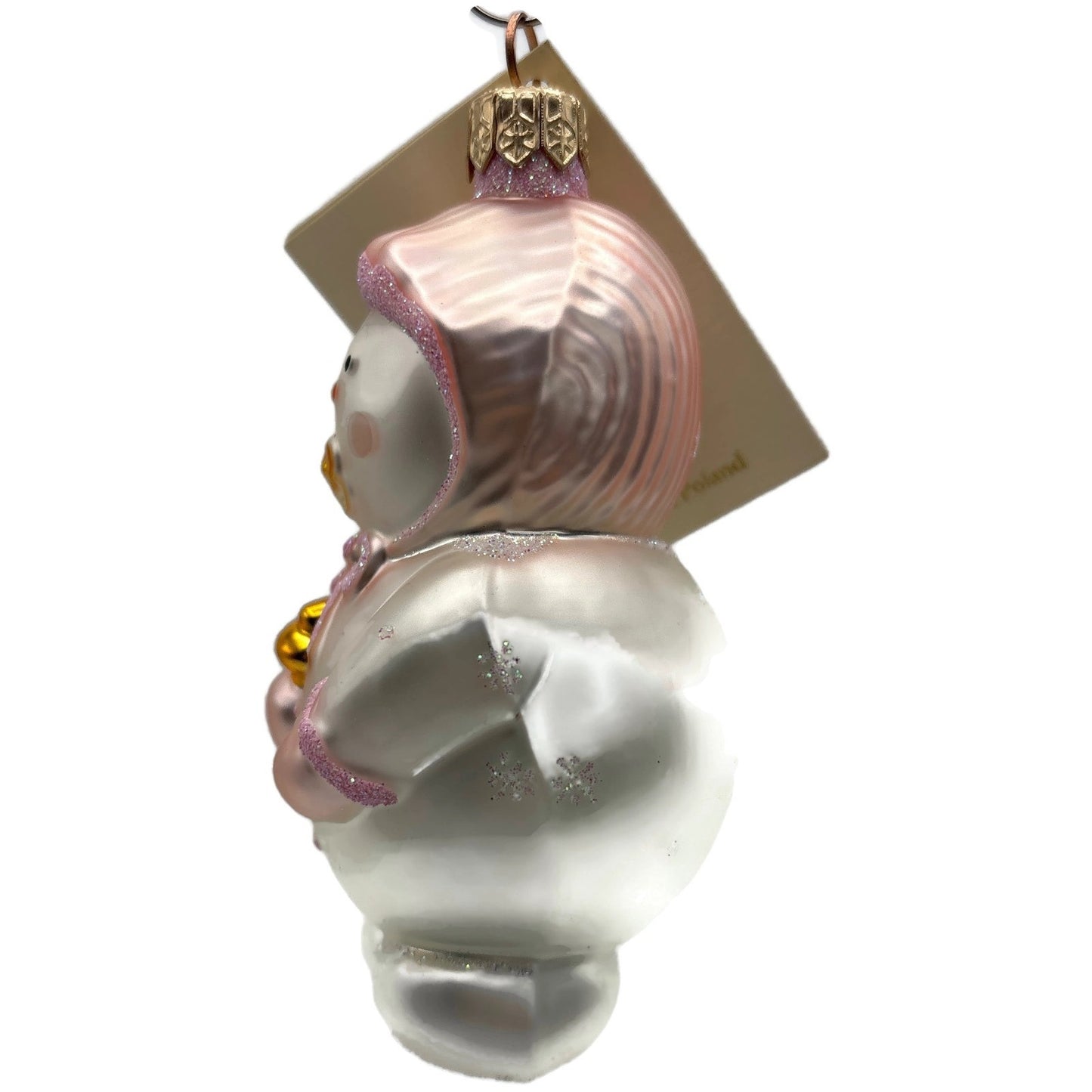 Patricia Breen Snowbaby Pink Gold White Snowman Christmas Tree Ornament