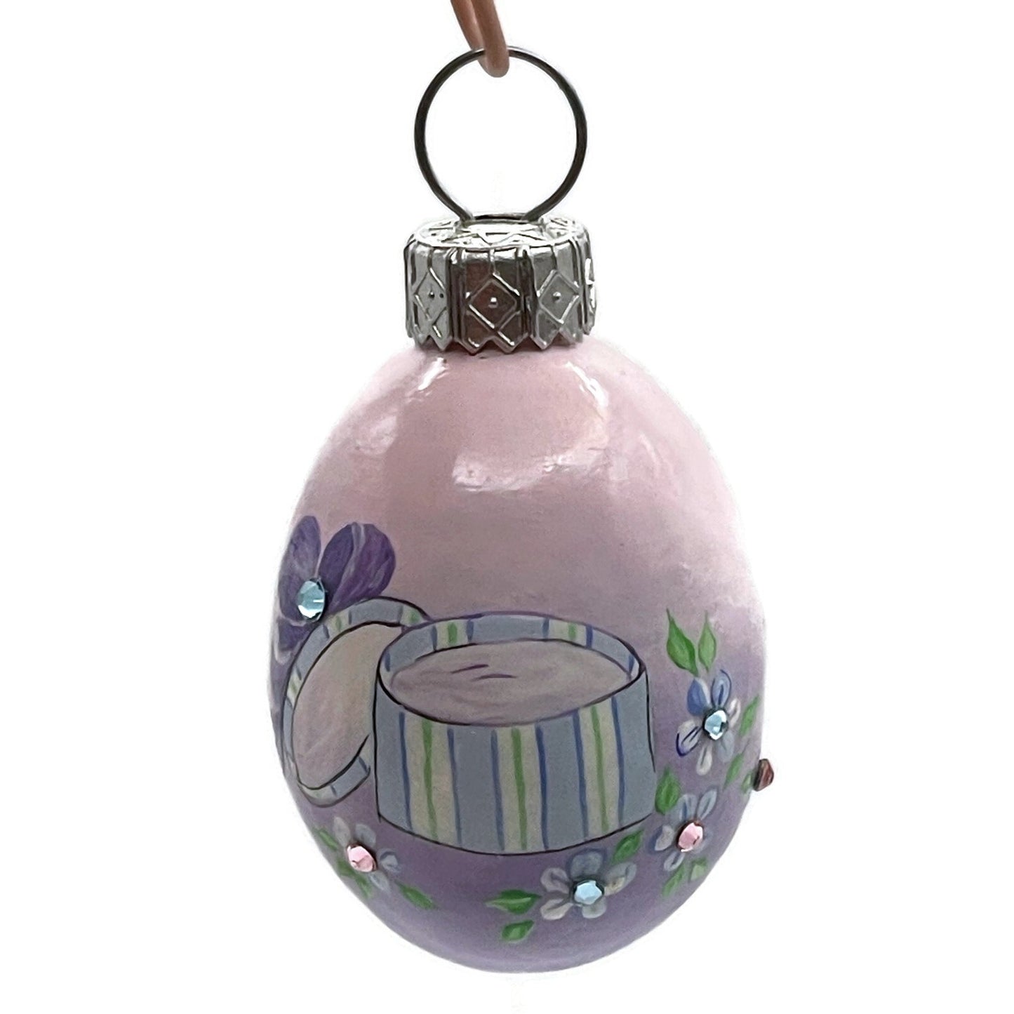 Patricia Breen Miniature Egg Millinery Lavender Pink Easter Christmas Ornament
