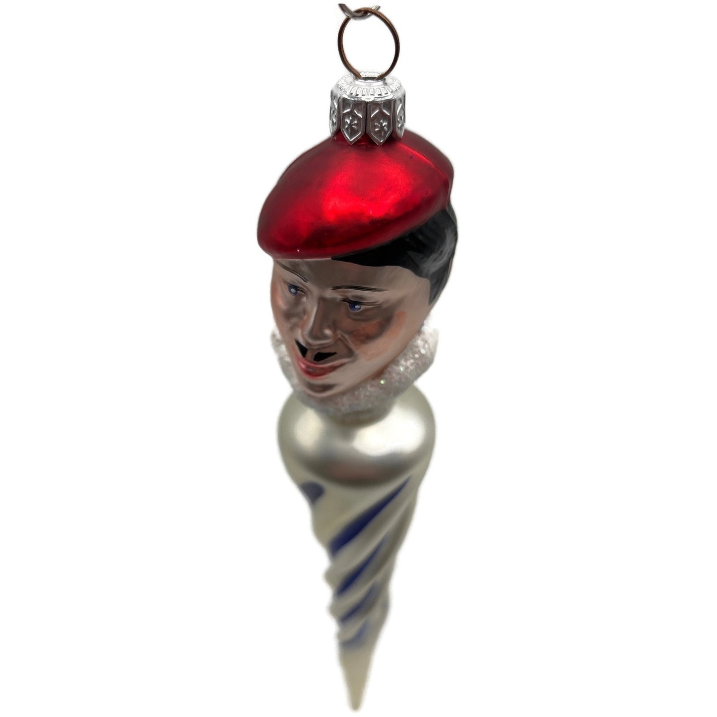 Patricia Breen French Twist Pearl Blue Stripes Red Christmas Tree Ornament 9552