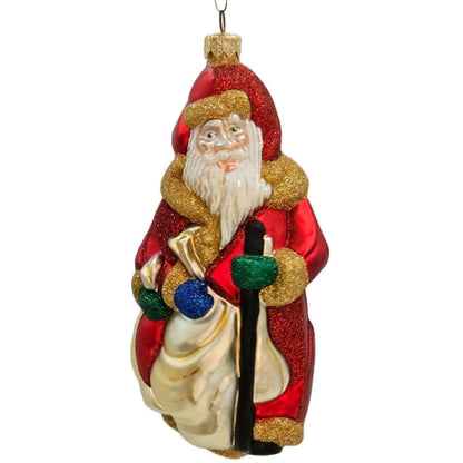 Patricia Breen Cubist Santa Claus Red Gold Accent Cubism Art Christmas Ornament