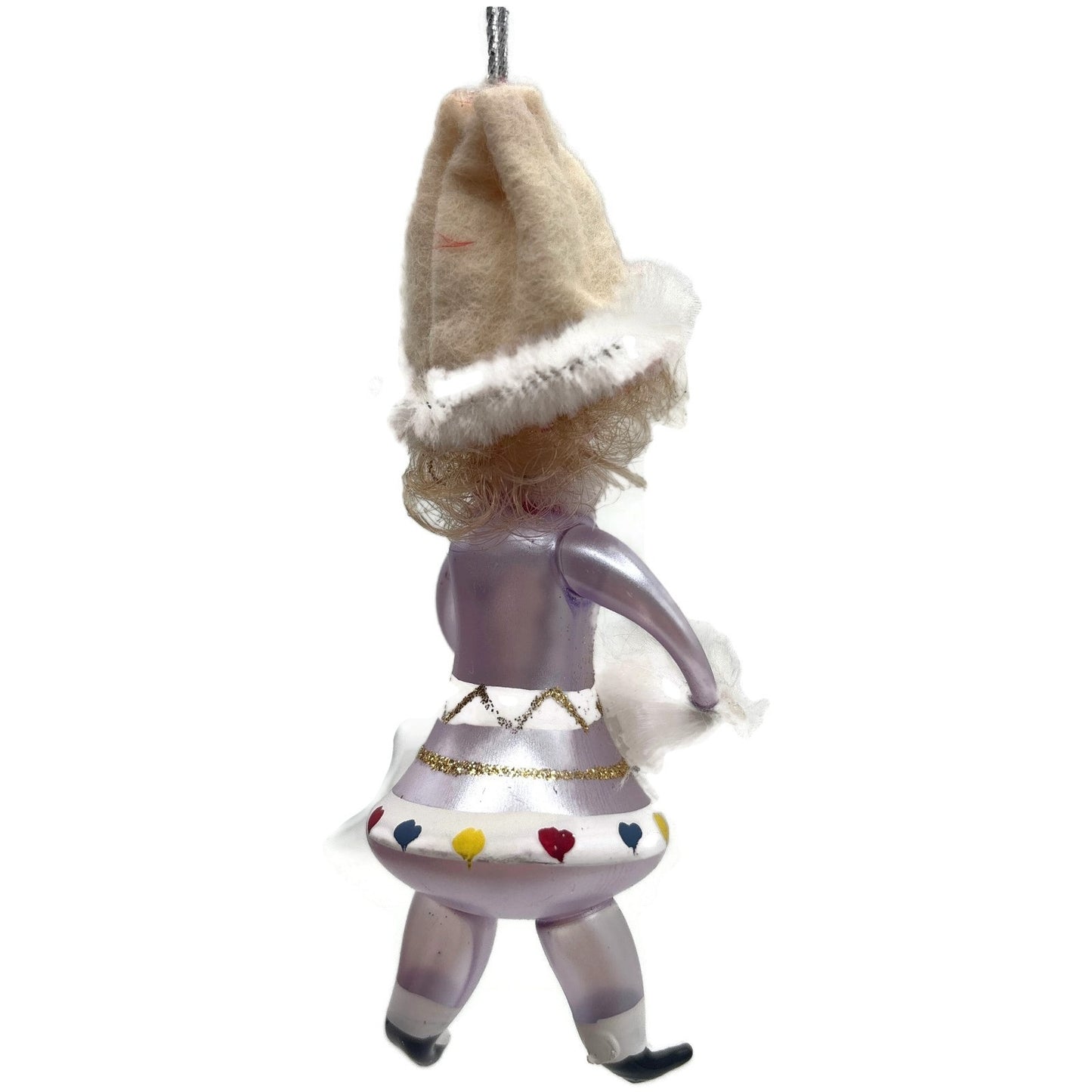 De Carlini Girl Skater With Muff White Hat Italian Glass Christmas Ornament