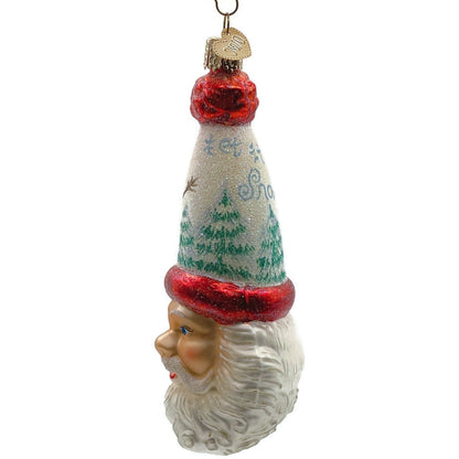 OWC Let It Snow Santa Claus Head Ornament Snowman Old World Christmas Tree Decor