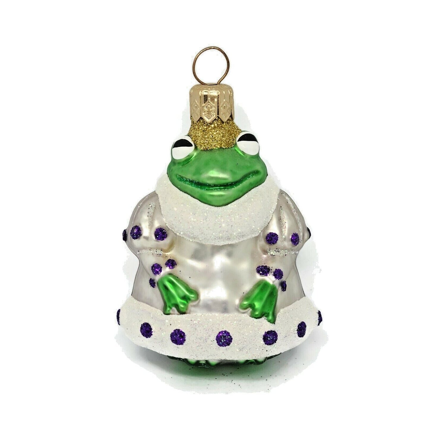 Patricia Breen Frog Princess Miniature Lavender Extra Dots Holiday Ornament 9813