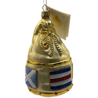 Patricia Breen Santas Duffel Bag Gold Flags Christmas Tree Decor Ornament