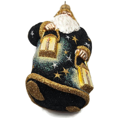Patricia Breen One If By Land Two If By Sea Black Stars Christmas Tree Ornament