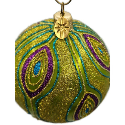 Christopher Radko Golden Peacock Purple Green Christmas Tree Ornament 1013838
