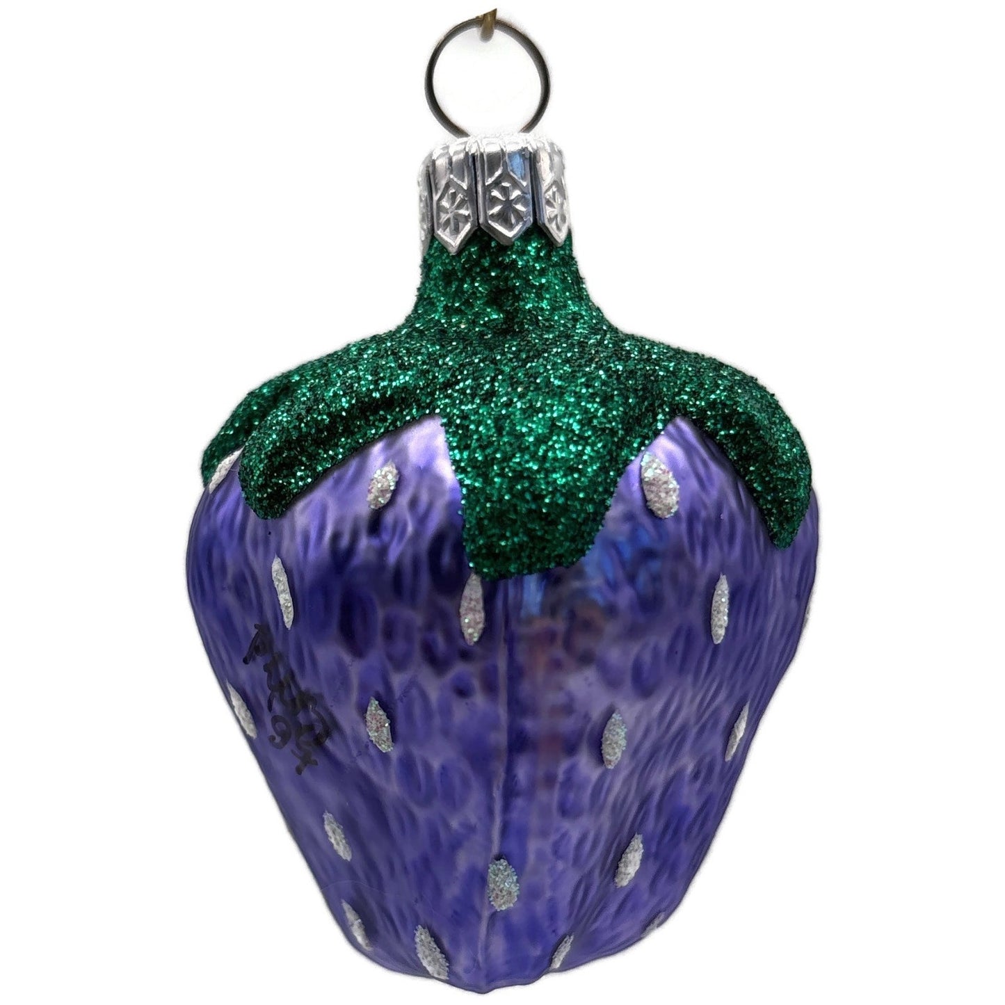 Patricia Breen Frosted Strawberry Purple Spring Christmas Ornament Signed CATZ