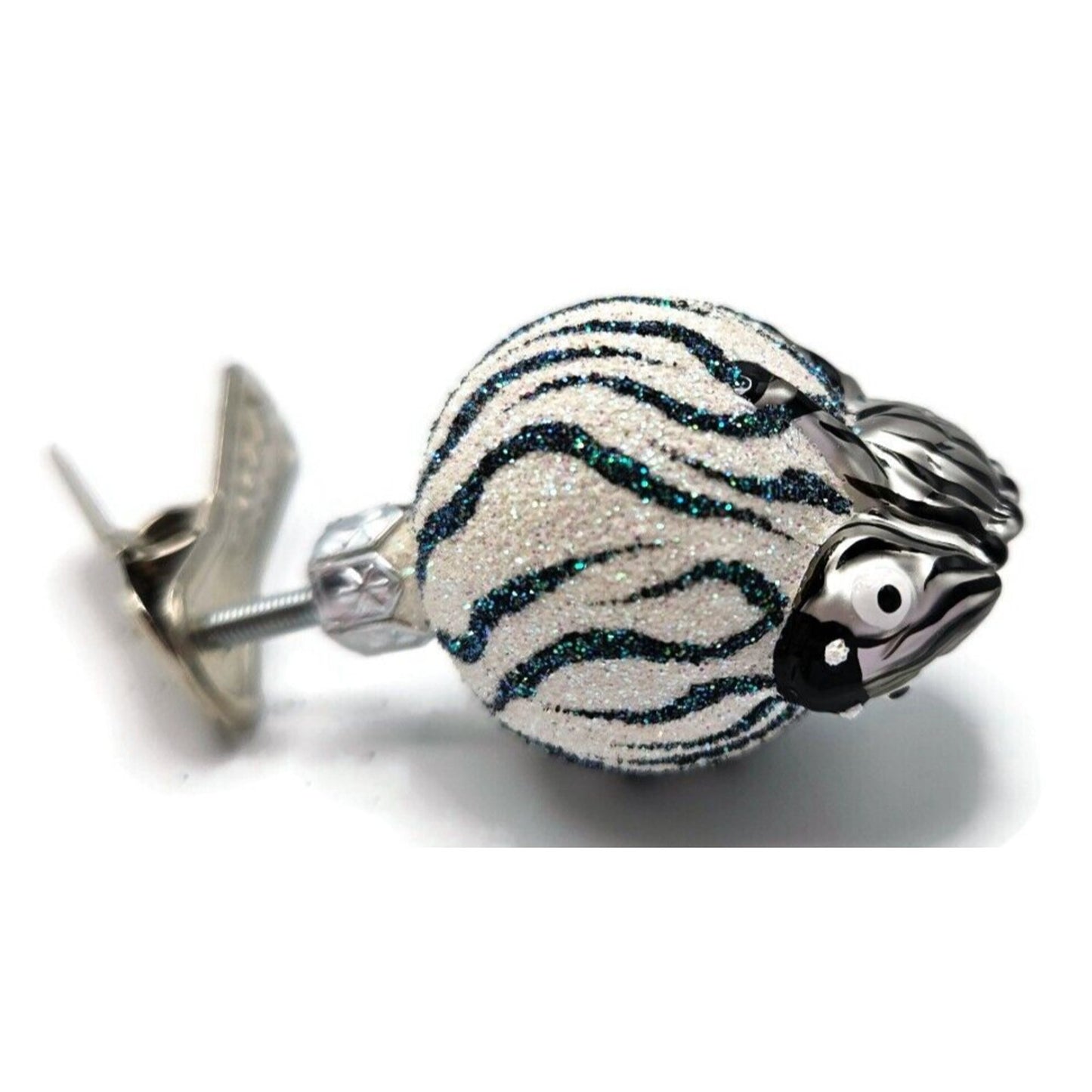 Patricia Breen Ultra Miniature Chameleon Zebra Clip On Christmas Tree Ornament