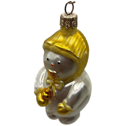Patricia Breen Snowbaby Yellow Snowflakes Snowman Christmas Tree Ornament