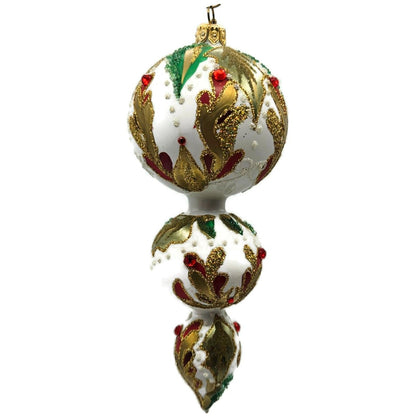 Exarte The Joy of Christmas Profile Gold Red Green Christmas Tree Ornament