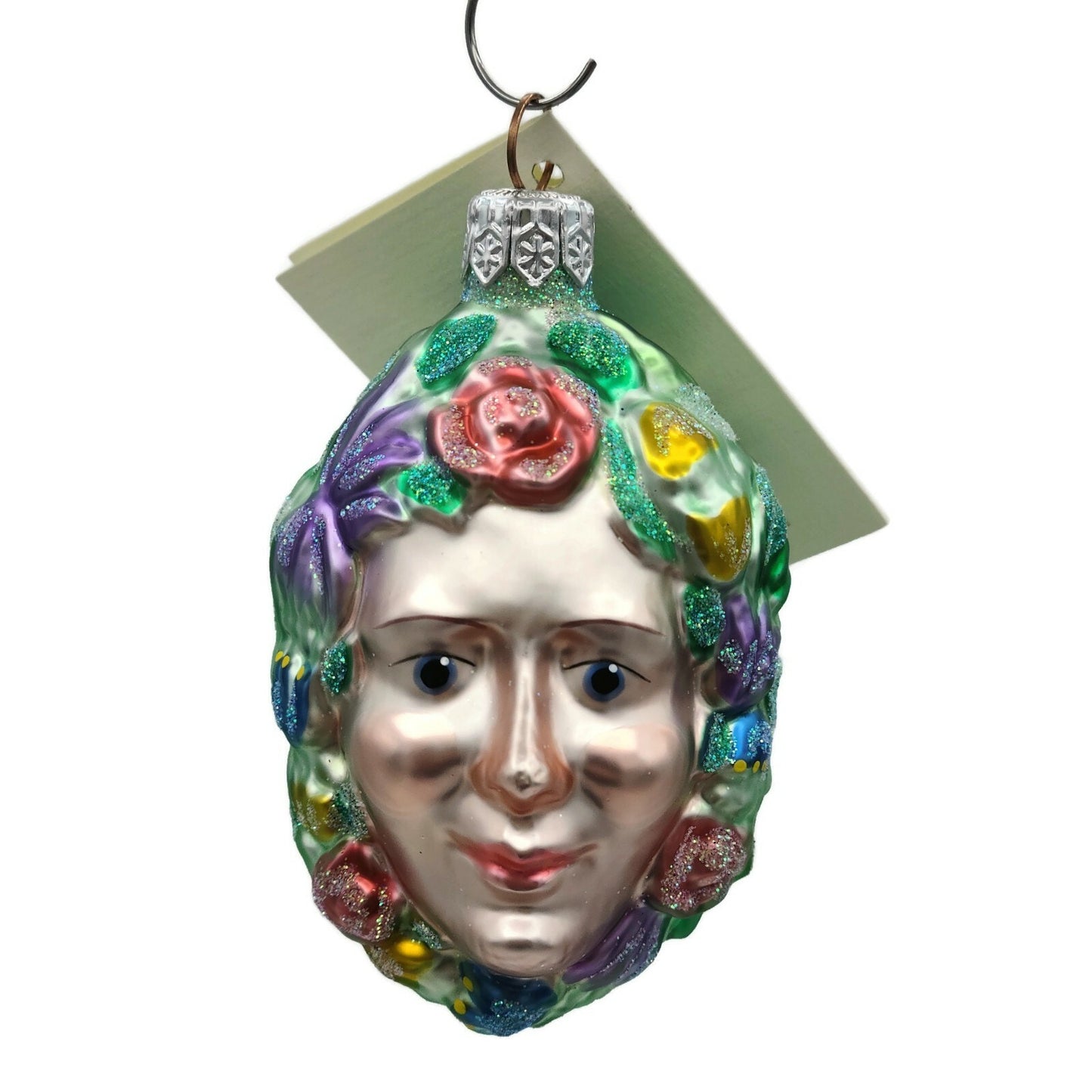 Patricia Breen Breath of Spring Salmon Rose Floral Christmas Holiday Ornament