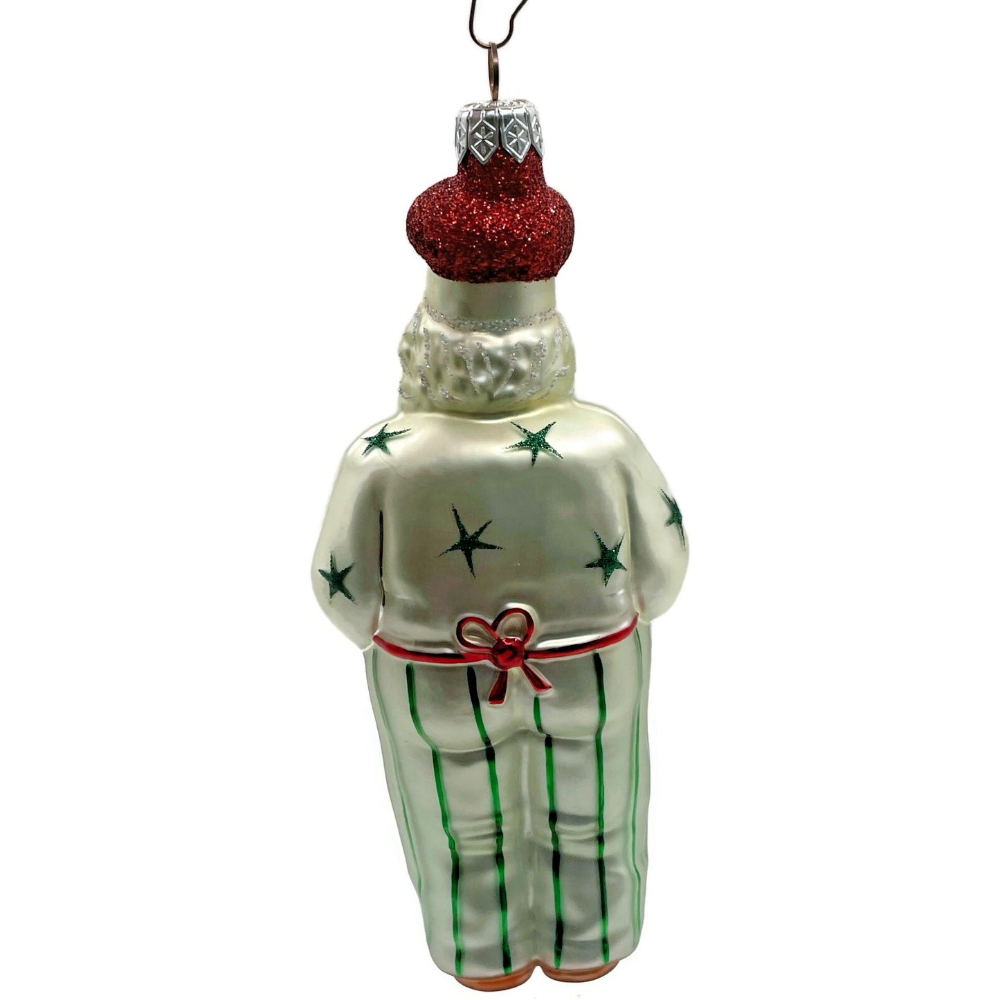 Patricia Breen Sunnyside Up Santa Red Apron Striped Star Christmas Ornament 9841