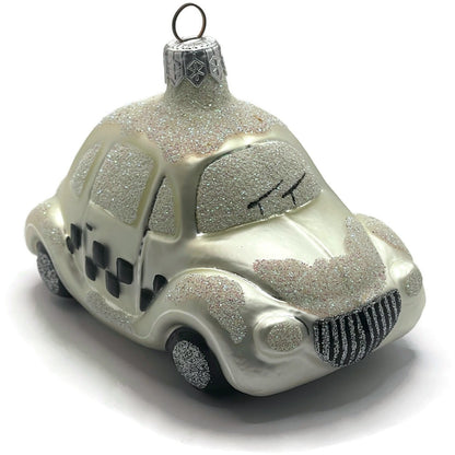 Patricia Breen Little Yellow Taxi Pearl Car Extra Glitter Christmas Ornament