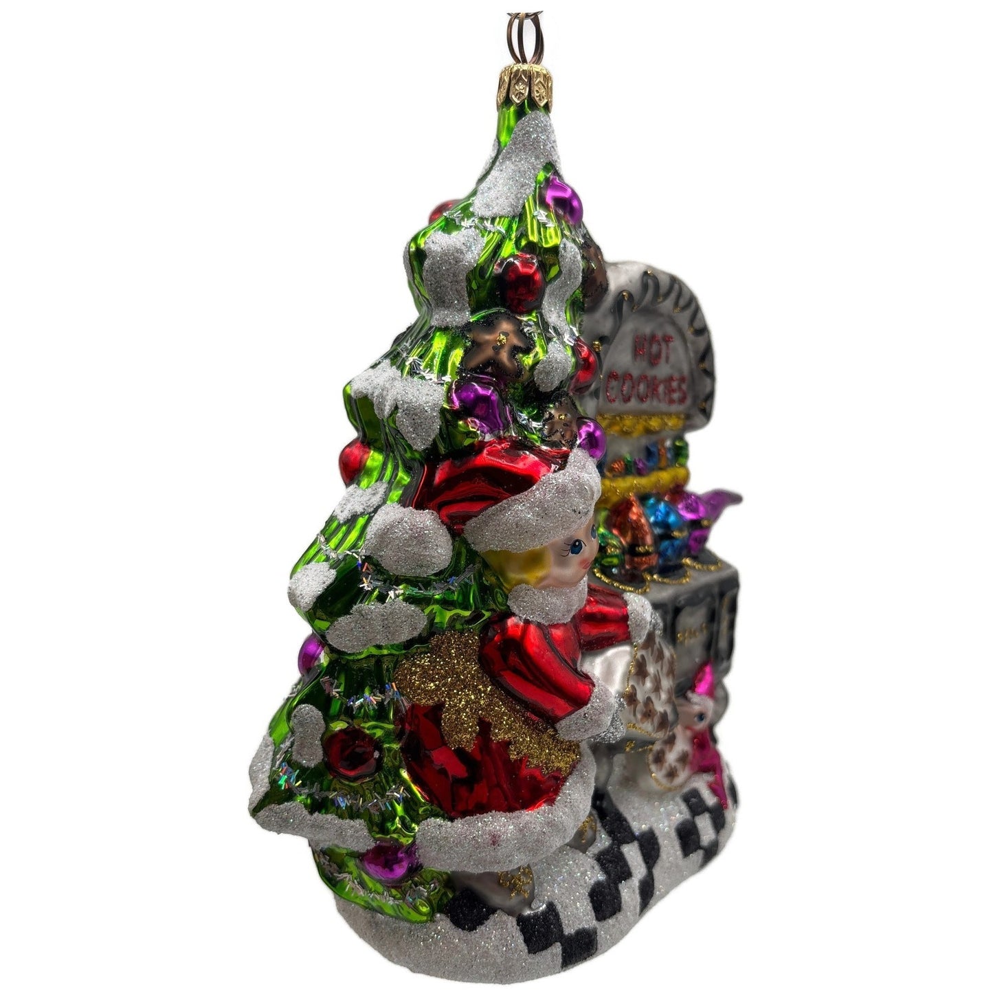 Larry Fraga Hot Cookies Mrs. Claus Glittered Kitchen Christmas Tree Ornament