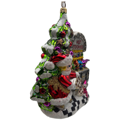 Larry Fraga Hot Cookies Mrs. Claus Glittered Kitchen Christmas Tree Ornament