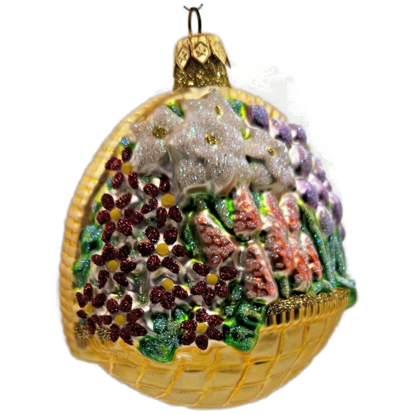 Patricia Breen Flowers For My Love Purple Tulip Basket Spring Christmas Ornament