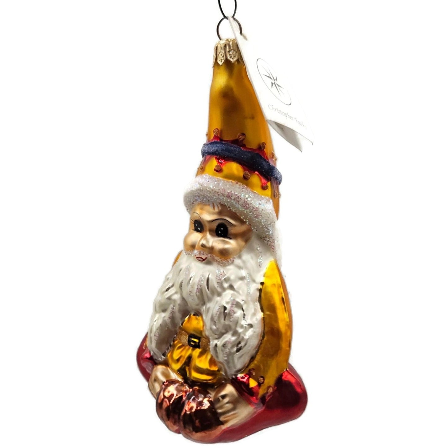 Christopher Radko Elfin Magic Sitting Gold Red Pants Christmas Tree Ornament