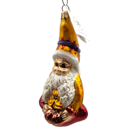 Christopher Radko Elfin Magic Sitting Gold Red Pants Christmas Tree Ornament