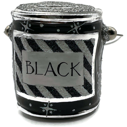 Patricia Breen Colorful Quarts Black Shiny Rim Snowflakes Christmas Ornament