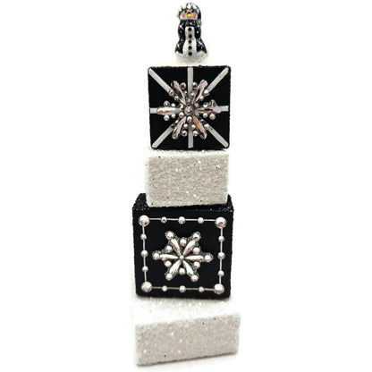 Patricia Breen Presenting Black Snowman Free Standing Christmas Ornament Blocks