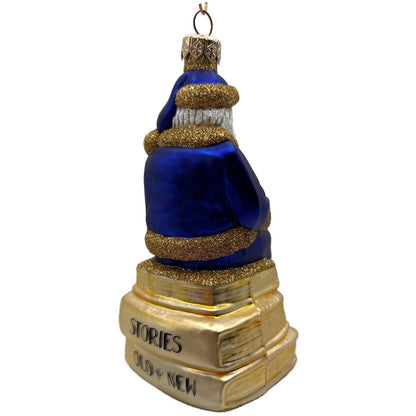 Patricia Breen Santa Reads Blue Stories Old And New Christmas Tree Ornament