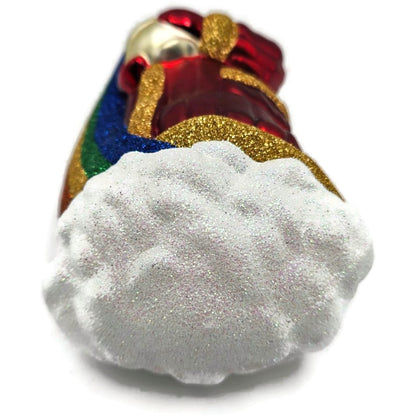 Patricia Breen Rainbow Santa Claus Red Glass Christmas Tree Ornament CATZ 2029