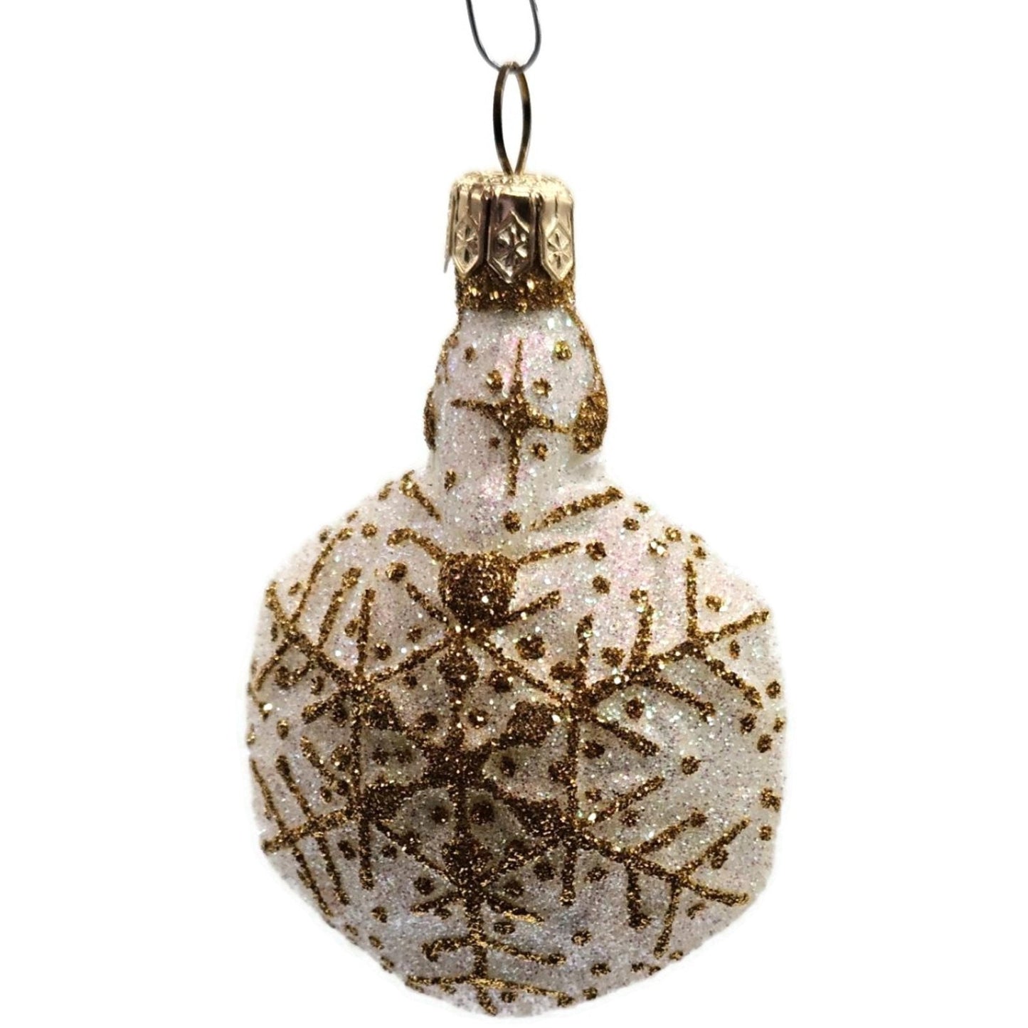 Patricia Breen Snowflake Noel Pearl Gold Santa Claus Glitter Christmas Ornament