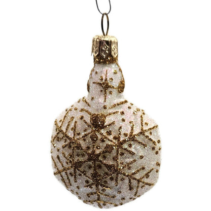 Patricia Breen Snowflake Noel Pearl Gold Santa Claus Glitter Christmas Ornament
