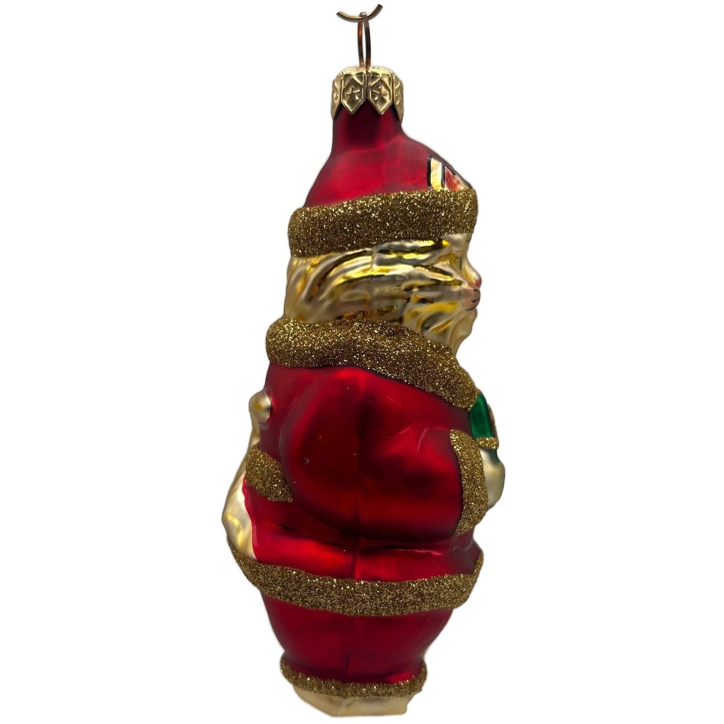 Patricia Breen Santa Paws Red Gold Trim Cat Animal Christmas Tree Ornament