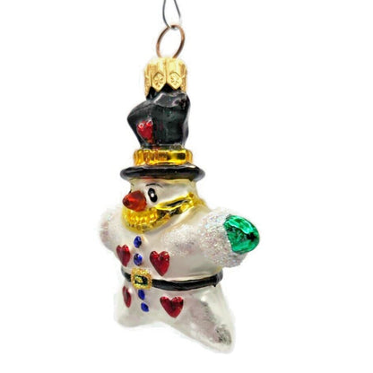 Christopher Radko Hearts for You Gem Snowman w/ Hat Christmas Ornament 99-955-0