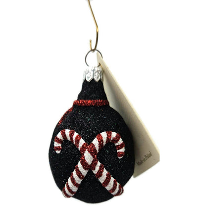 Patricia Breen Peppermint Sack Black Candy Canes Christmas Tree Ornament CATZ