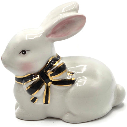 Mackenzie Childs Courtly Check Bunny Egg Hostess Set Easter Spring Black Pink