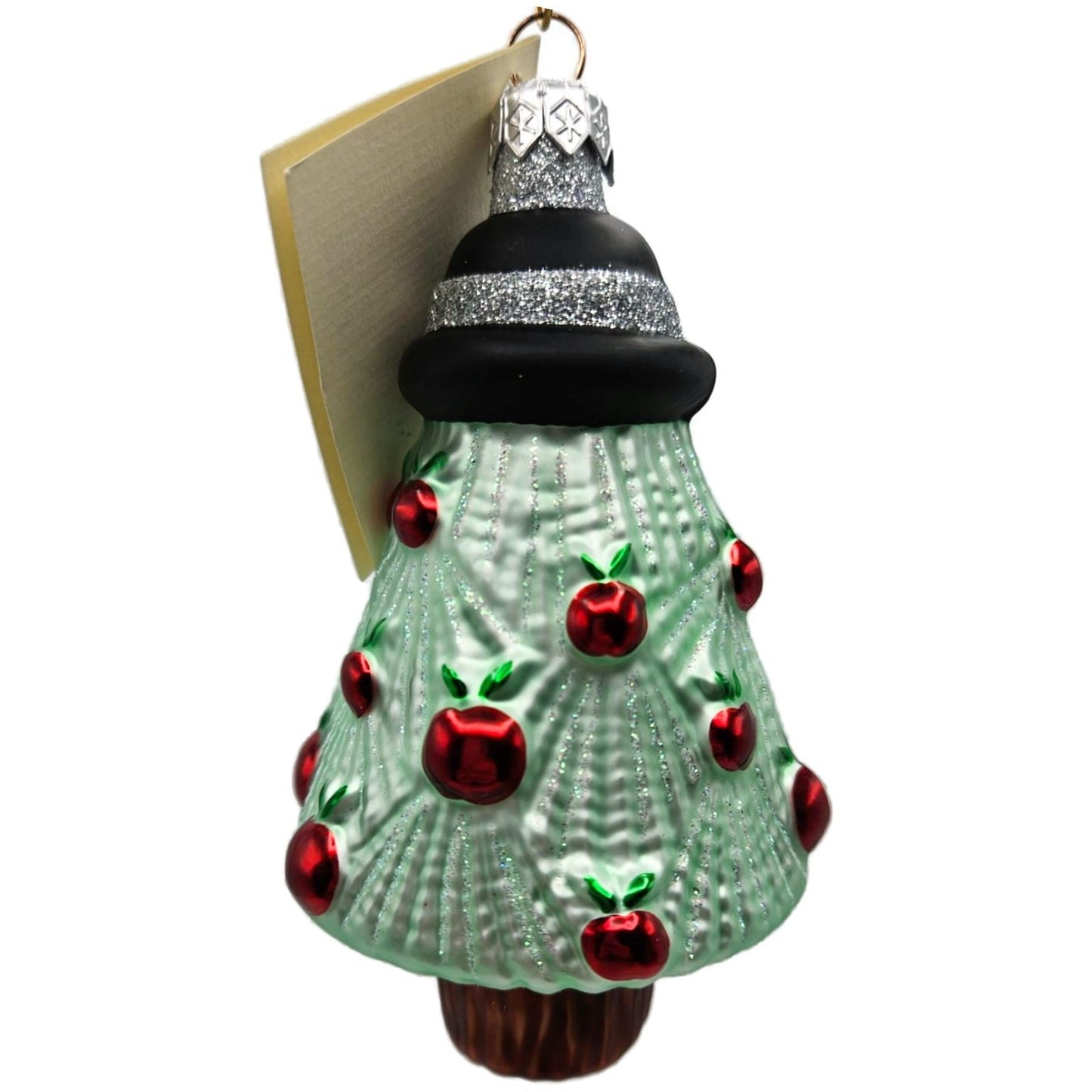 Patricia Breen Rene's Tree Black Band Glitter Apples Christmas Ornament 9837
